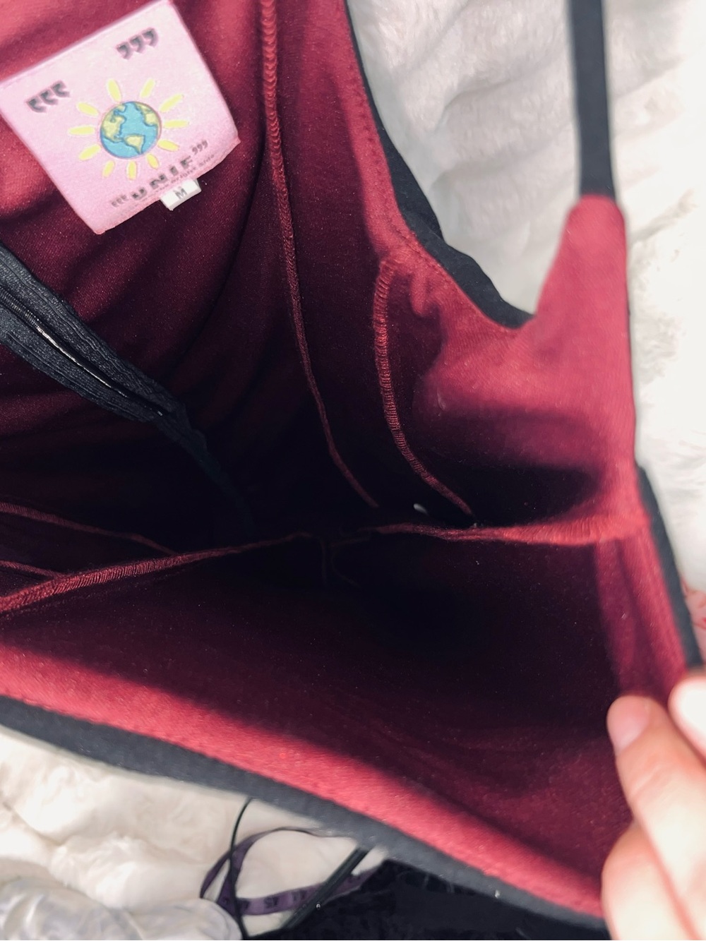 UNIF Yin Dress Black Burgundy Lined Square Neck Y2K Grunge Mini Medium EUC - Picture 12 of 13